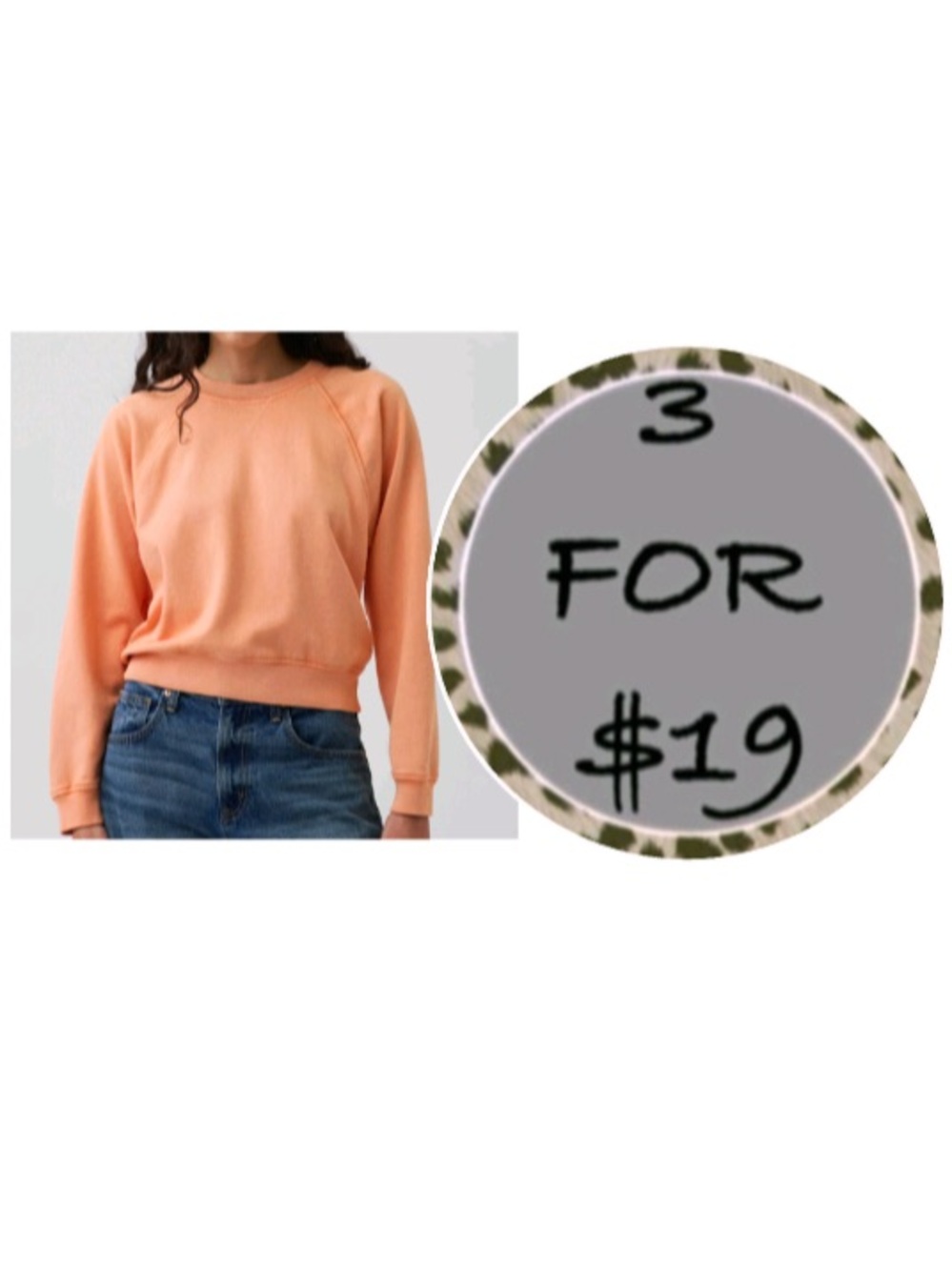 3/$19 Old Navy VintageSoft Terry Raglan Sweatshirt